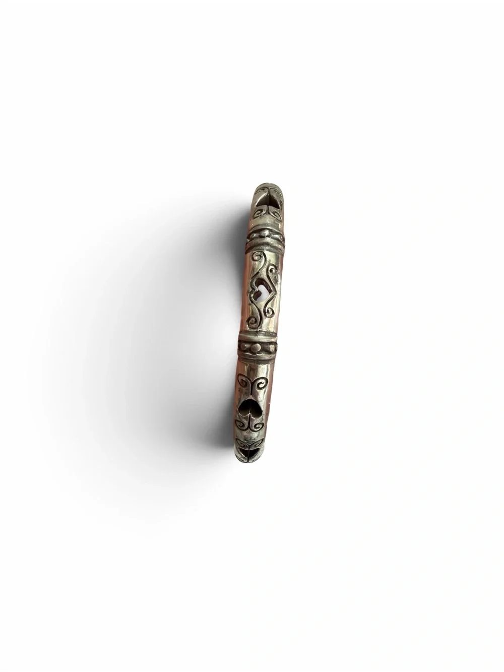 Brighton Silver-Tone Heart Filigree Bangle